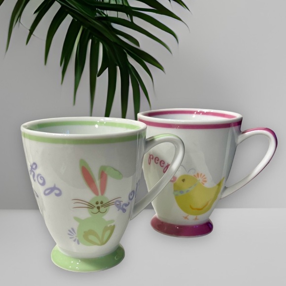 Starbucks 2007 Spring Bunny Hop & Chick Peep Coffee Cups 7 oz Easter Mugs Set 2 - Picture 7 of 15